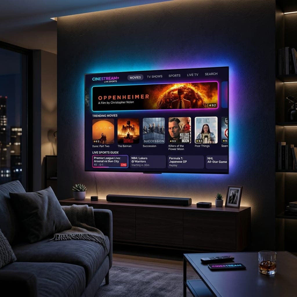 One British IPTV subscription streaming across multiple devices